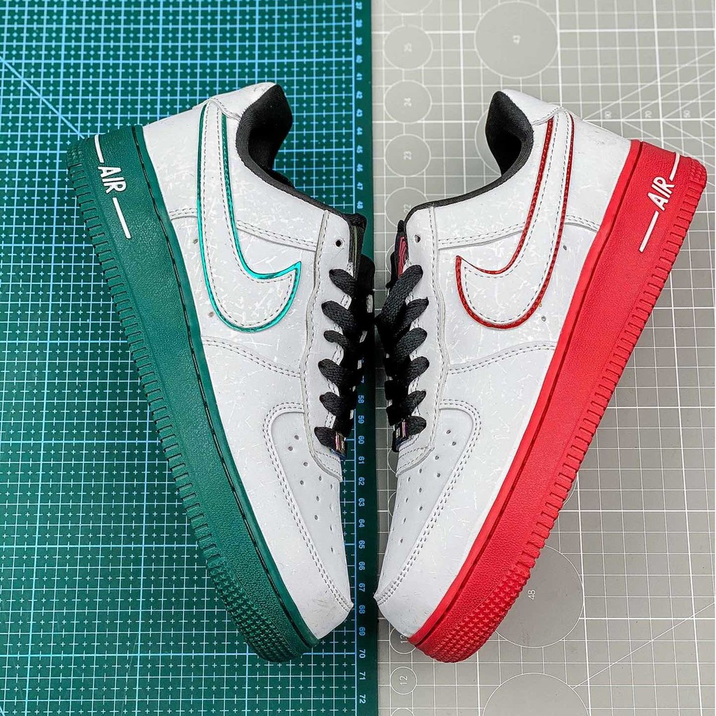 red and green sneakers
