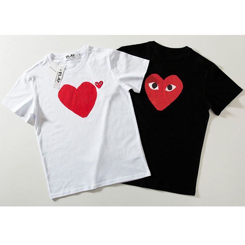 cdg half heart tee