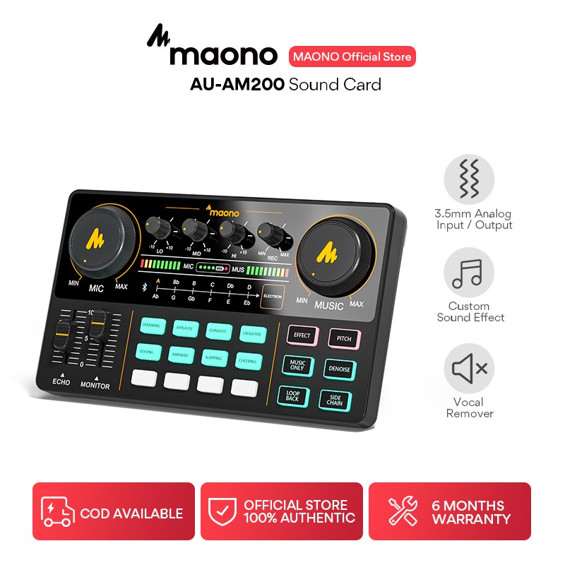 MAONO AUAM200 Professional Live Sound Card Bluetooth Audio Live