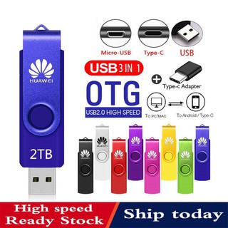 Flash Drive 2TB Pendrive Huawei OTG 3 in 1 USB+Micro+Type-c For Android Smartphone Laptop Computer TV