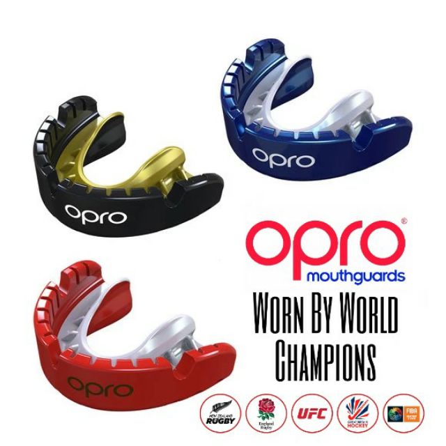 OPRO Gold Braces Mouthguard Mouth Guard Gumshield Protection For Braces