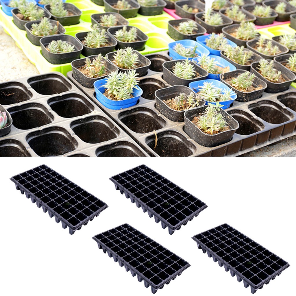 4 PCS 50 Holes Cells Seedling Starter Trays Plant Flower ...