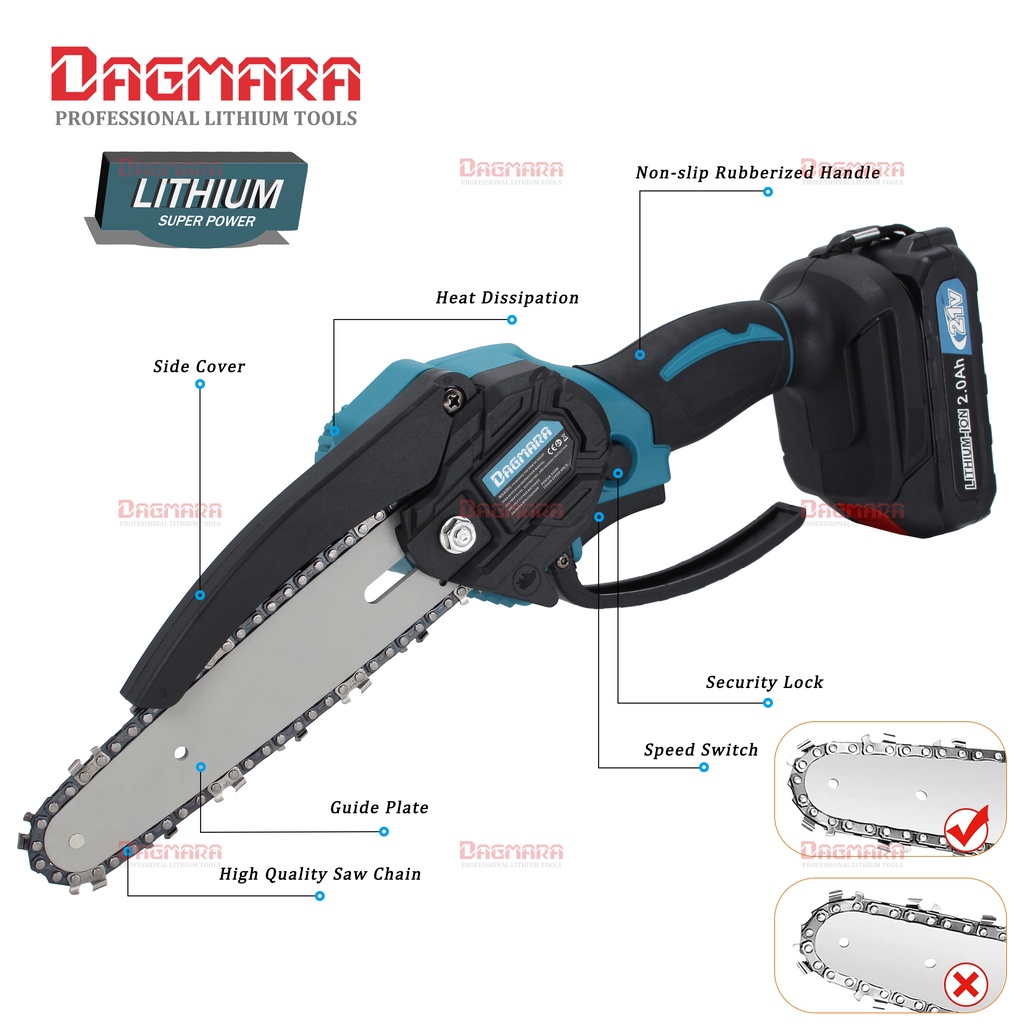Dagmara Cordless Chainsaw 6 Inch Cutting Portable Chainsaw Chain Saw