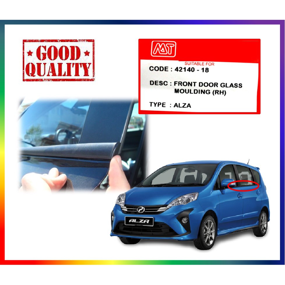 Perodua Alza Door Glass Outer Moulding Pintu Cermin Luar Getah 1pcs 1set4pcs Shopee Malaysia