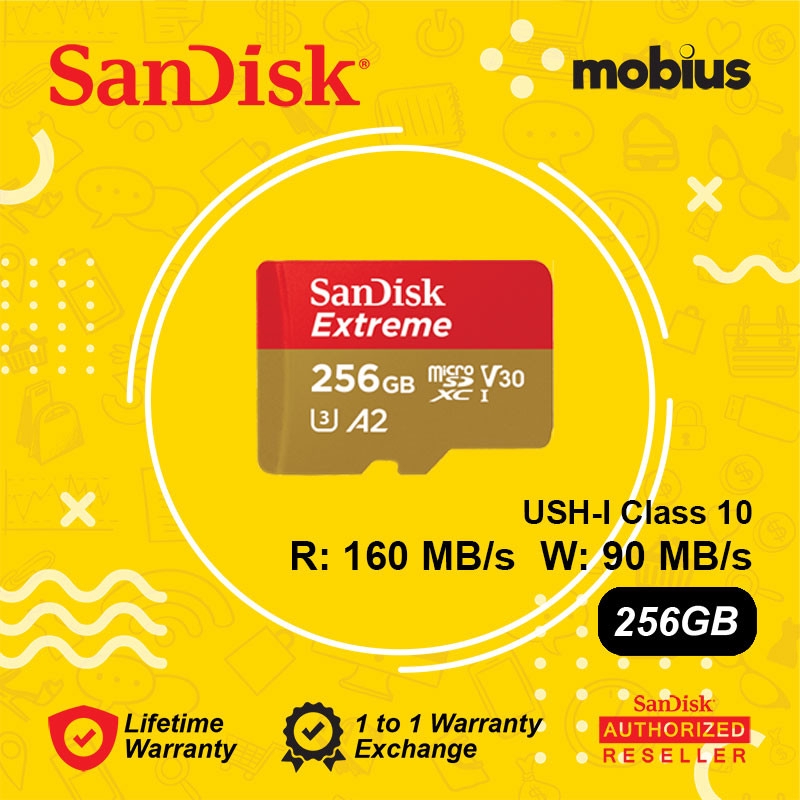 Sandisk 256GB Extreme Micro SD UHSI Class 10 V30 U3 A2 Memory card