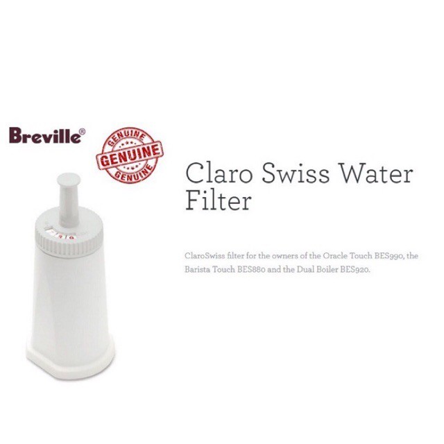 Breville/sage Claro Swiss Replacement Water Filter for breville coffee