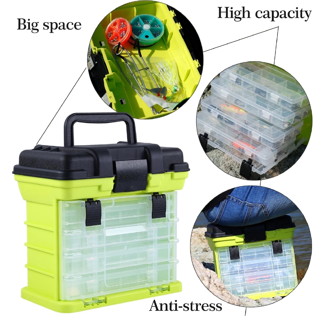 Sougayilang 4 Layer Trays Fishing Tackle Box Lure Accessory Storage