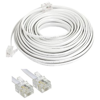 Telephone RJ11 2-line cable 15meter / 20meter 6P2C Wayer cord for ADSL DSL STREAMXY MODEM FAX *Ready Stock*