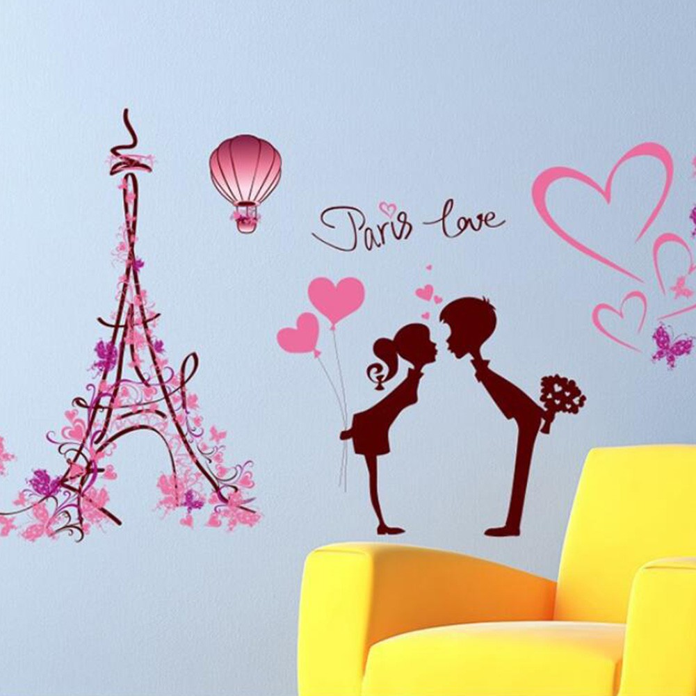 New Love In Paris Wall Stickers Bedroom Bedside Stickers Living Room Tv Background Wall Stickers