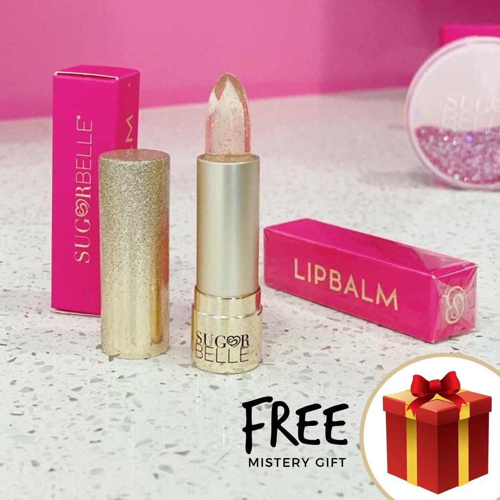 SUGARBELLE Lipbalm Glitter Gold Flakes Tukar Warna Darah Lip treatment