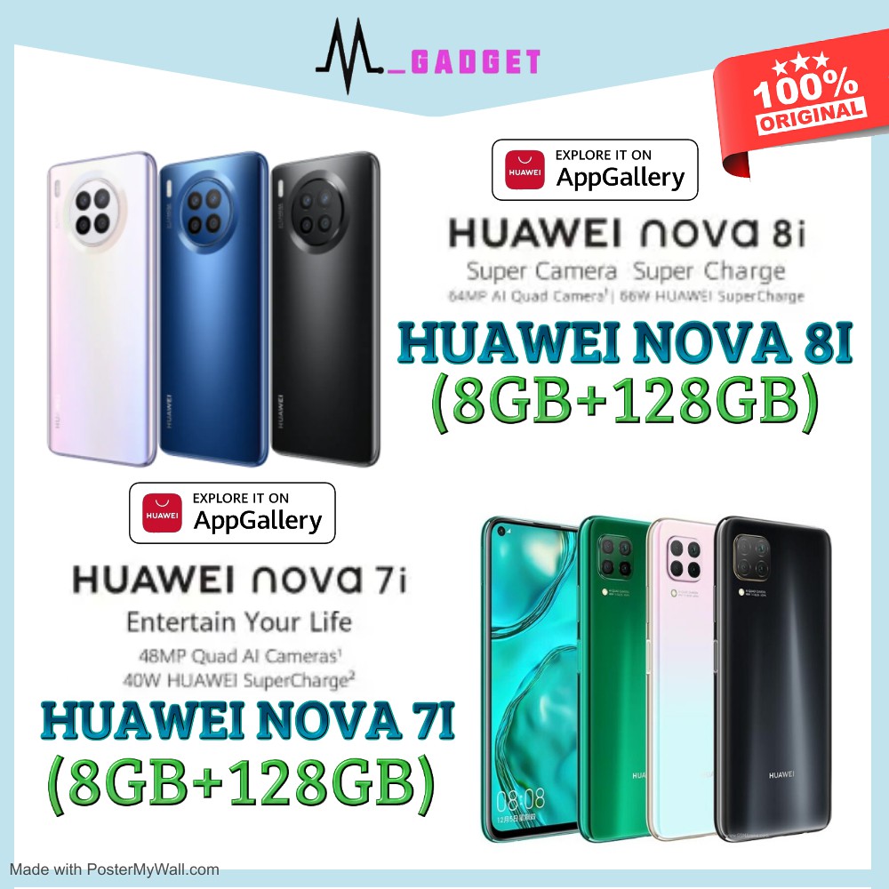 Huawei Nova 8 8gb 128gb Huawei Nova 8i 8gb 128gb Nova 7i 8gb 128gb 100 Original Malaysia Set Shopee Malaysia