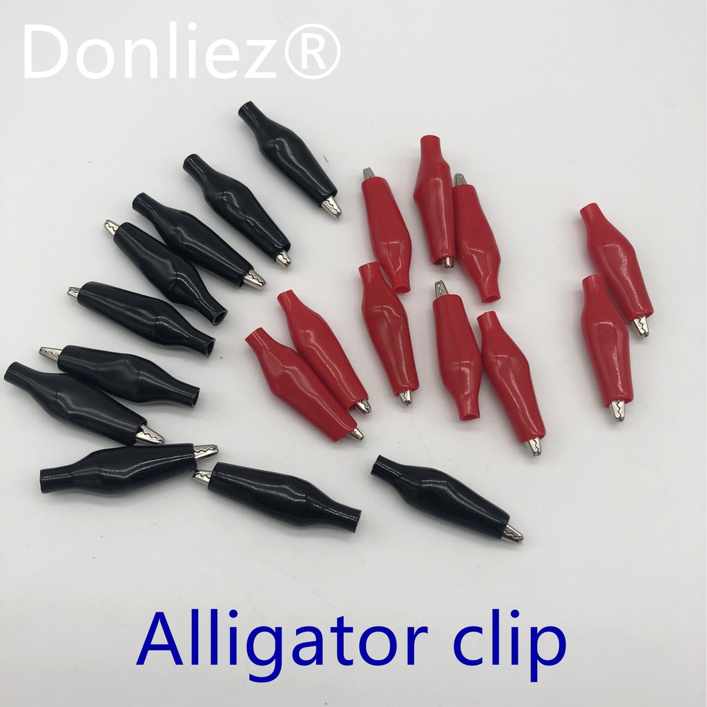 10pcs/20pcs Metal Alligator Clip Crocodile Electrical Clamp Testing Probe Meter Black or Red Small/medium/ large