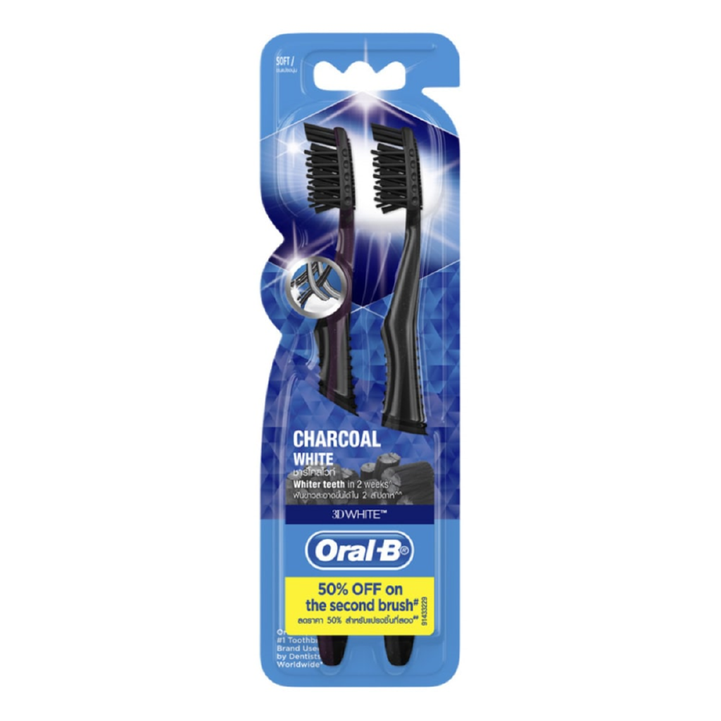 oral b charcoal white toothbrush