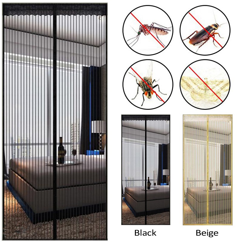 Magnetic Screen Door Durable Heavy Duty Mesh Curtain With Fly