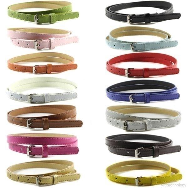 New Women Multi Color Thin Leather Casual Waistband Belts Shopee Malaysia