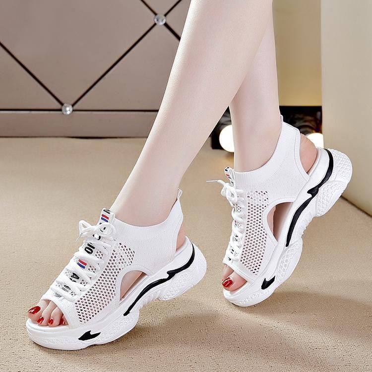 Women's shoes sports sandals 2021 hollow flat-bottomed tide women's shoes sports sandals