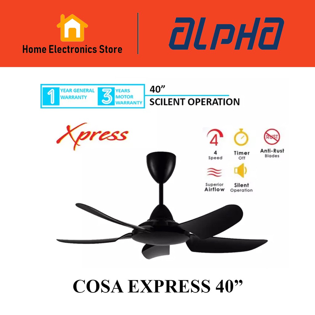 Alpha Cosa Xpress 40'' Baby Fan 5 Blades 4 Speeds With Remote Control