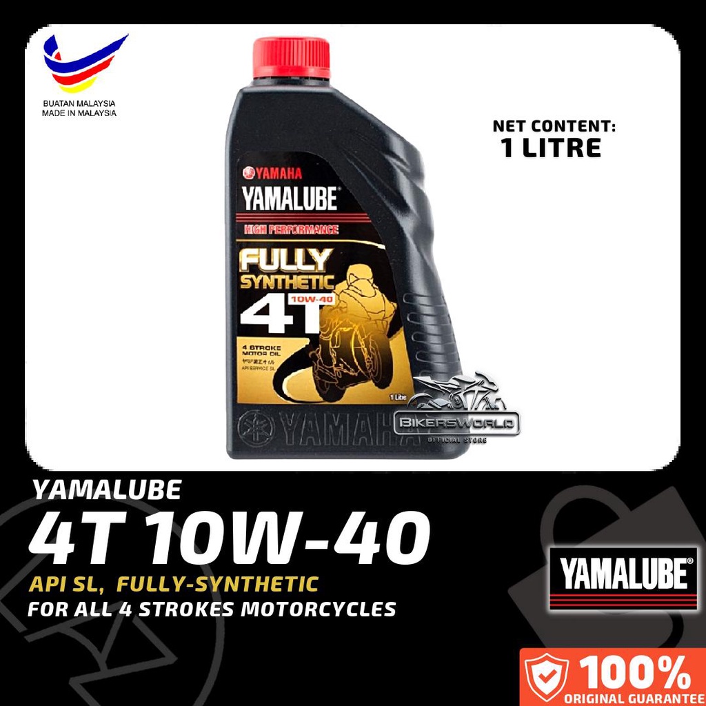 MINYAK HITAM MOTOR OIL YAMALUBE 4T FULLY SYNTHETIC 10W40 MOTORCYCLE ENGINE OIL MOTORCYCLE (1L