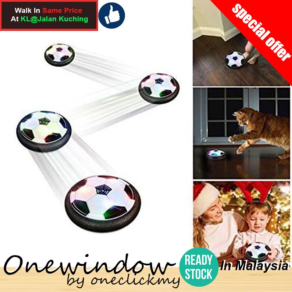 [ READY STOCK ]In KL Hover ball-Soccer Disc with LED Lights and Foam Bumpers for Indoor and Outdoor Game-Air Power Soccer