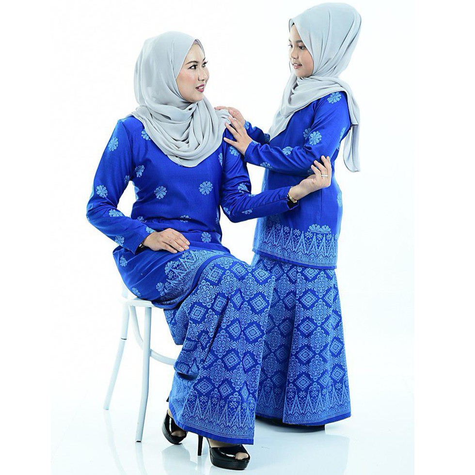 baju kurung moden royal blue 2018