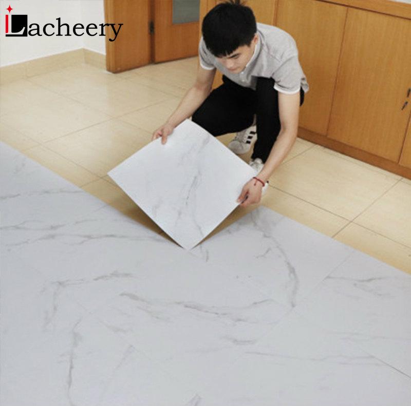 Many colors can be selected Modern Marble Tile Thick Self-Adhesive Wall Floor Stickers Ground Wallpapers Bathroom DIY Bedroom Home Decor