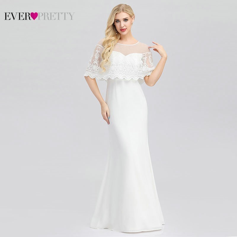 Ever Pretty New Lace Wedding Dresses Mermaid O Neck Zipper