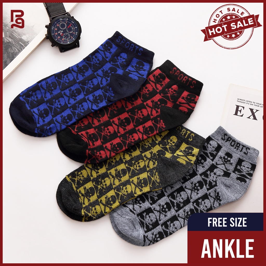 [PGS] 1/3 Pair Men's Comfort Polyester Casual Office Wear Ankle Socks Plain / Stokin Pendek