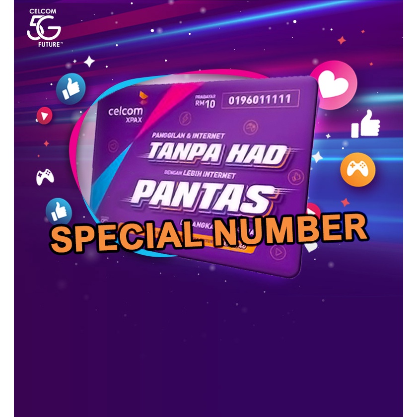 Buy Celcom Special Prepaid Sim Card Vvip Number Cantik Simkad Xpax Unlimited Internet Simcard Seetracker Malaysia