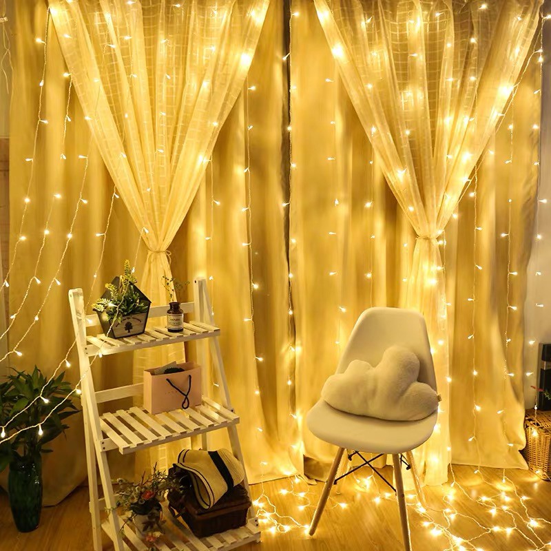 Usb 300 Led Curtain Lights Warm White Fairy Lights Bedroom Decorative Lamp