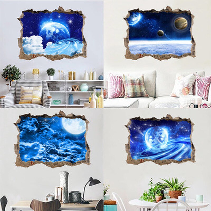 3d Universe Galaxy Wall Stickers For Ceiling Roof Window Sticker