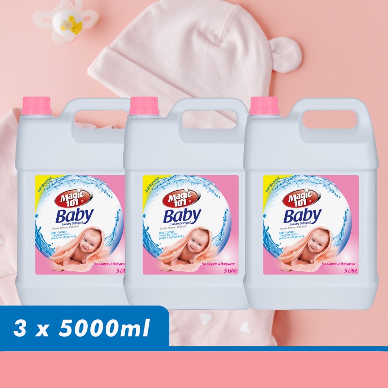 Magic101 Antibacterial Baby Laundry Detergent 5L X 3 Bottles Shopee