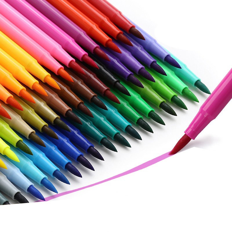 M G 12 18 24 36 48 Colors Watercolor Brush Pens Kit Kid Safety Non Toxic Drawing Pen Art Painting Supplies Shopee Malaysia