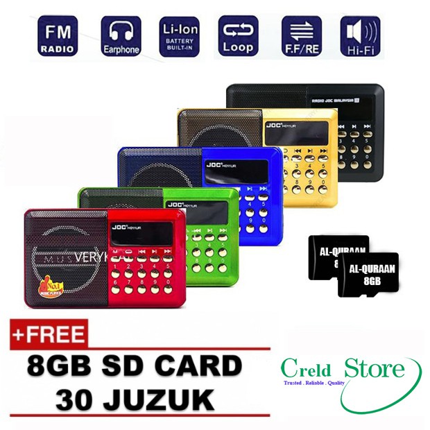 [Premium] JOC H011UR Rechargeable Radio MP3 Player With Micro SD and ...