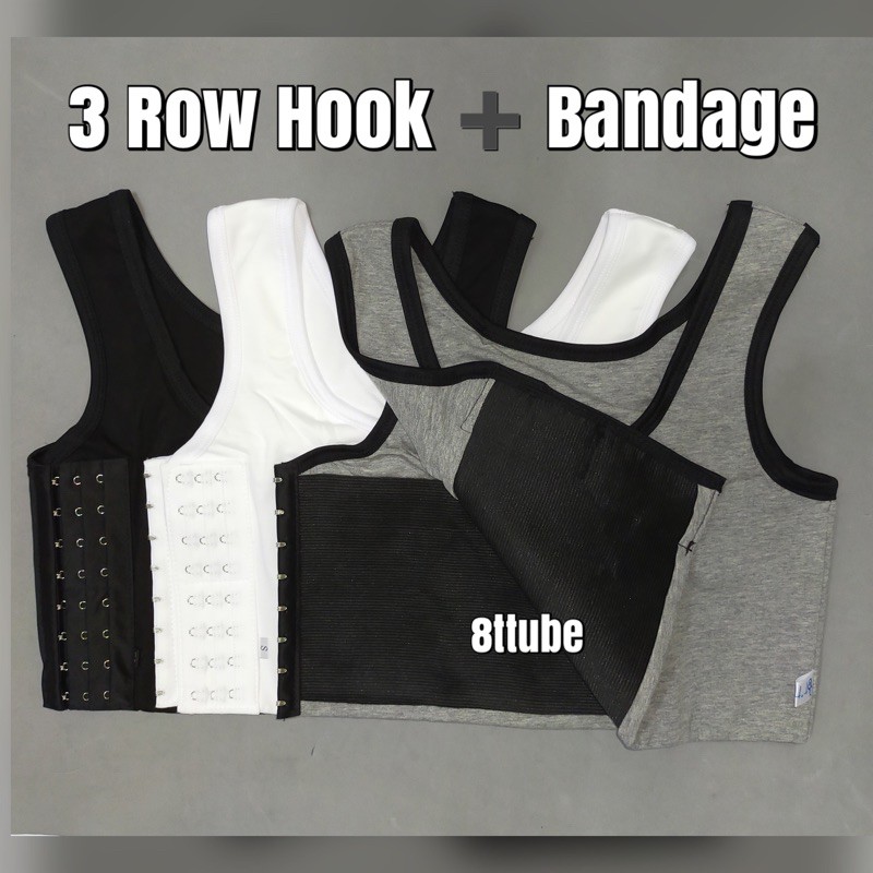 (S6XL) 15cm Bandage Side/Front Buckle Super Tight (Tomboy Binder
