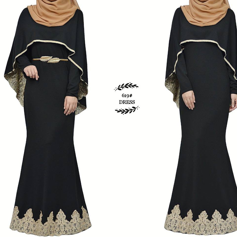 black dress for dinner muslimah