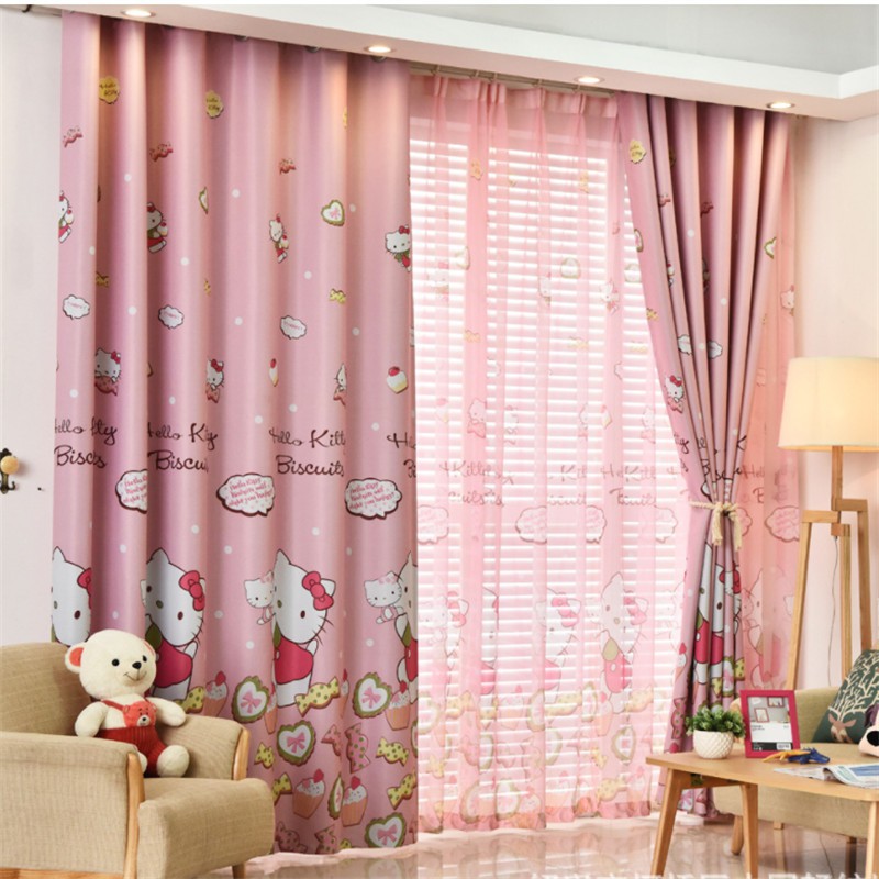 Hello Kitty Shade Window Kitchen Curtain Door Divider Sheer