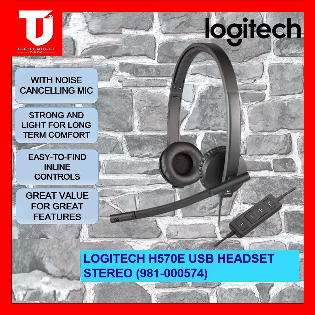 [LIMITED STOCK] Logitech H570e USB Headset Stereo (981-000574) | Shopee ...