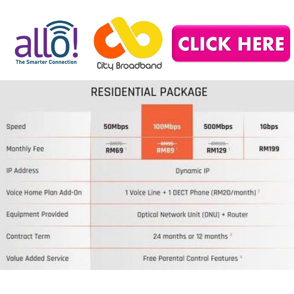 Allo Broadband Fibre Home Broadband Internet Shopee Malaysia