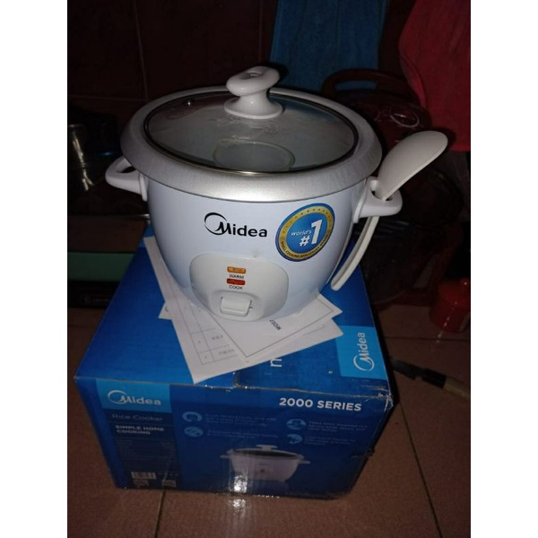 Promosi Hari Ini Rice Cooker Midea 0.6 Liter (Lid Kaca), Rice Cooker Murah, Periuk Nasi Kecil Comel Midea Brand