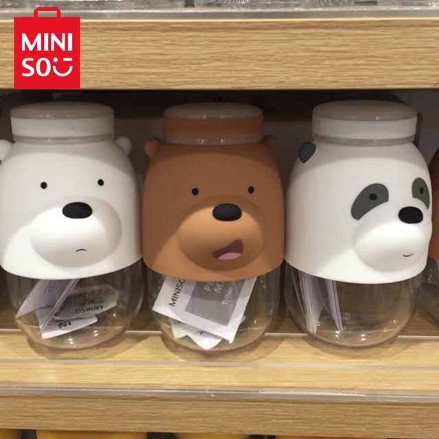  Miniso  We  Bare  Bears  Tritan Bottle Cute Water Bottle Cup 