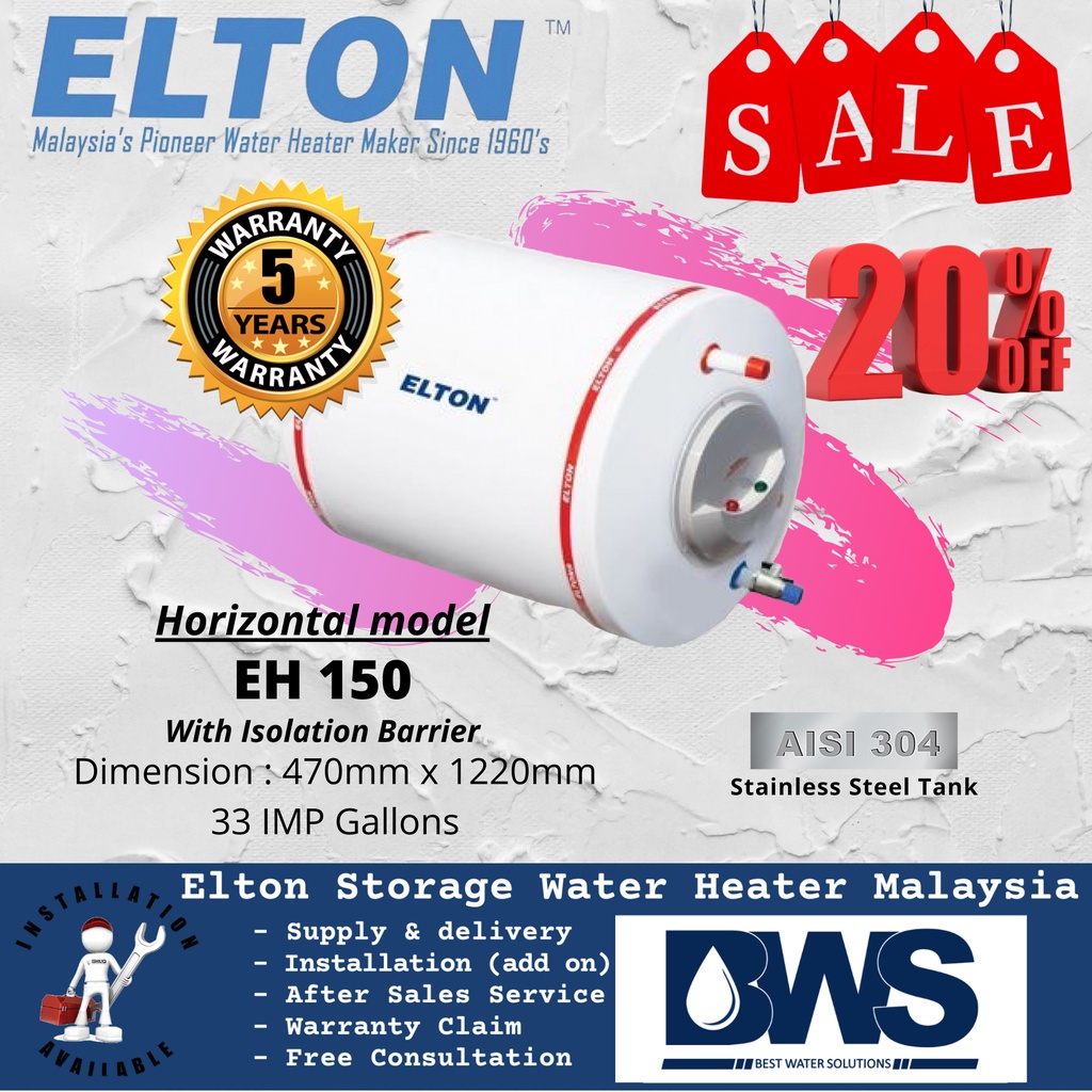 Elton EWH150R (EH150) Storage Water Heater Malaysia Elton 150 litres