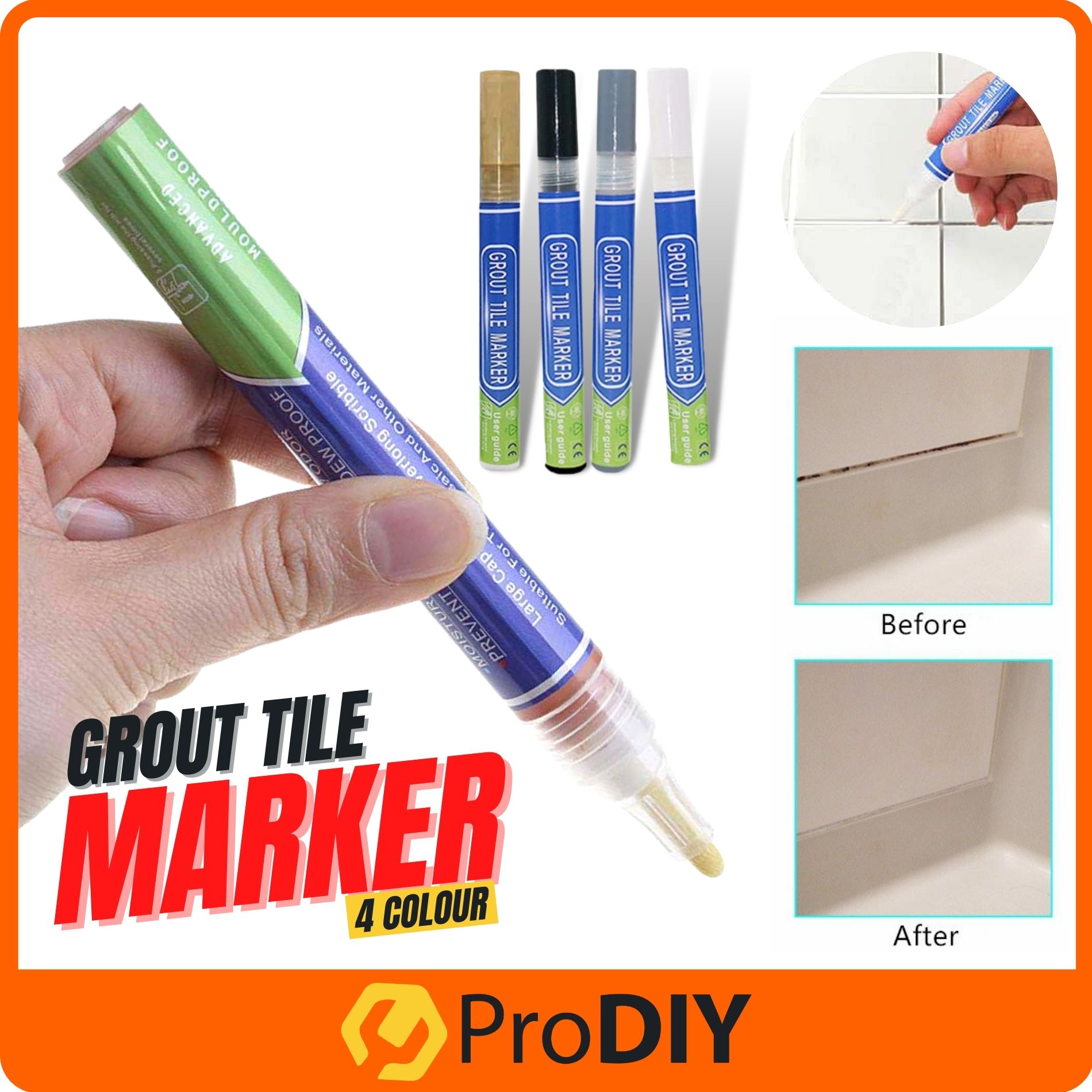GT60 Grout Tile Mosaic Marker Waterproof Mildew Kitchen Bathroom Instant Repair Styling Pen Home Use Kit