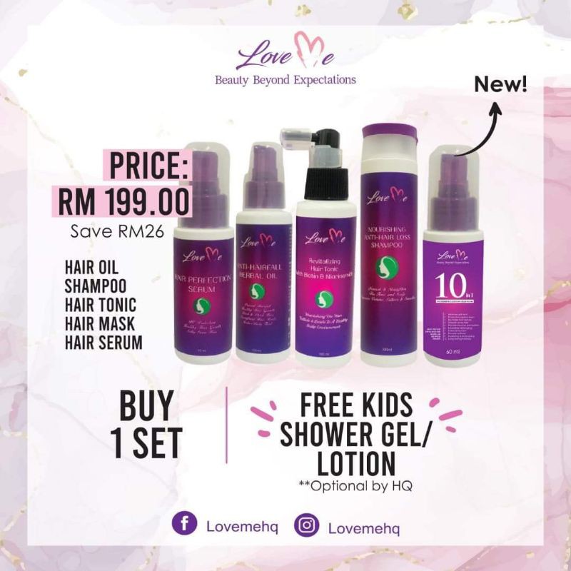 Love Me Hair Care Set Shopee Malaysia