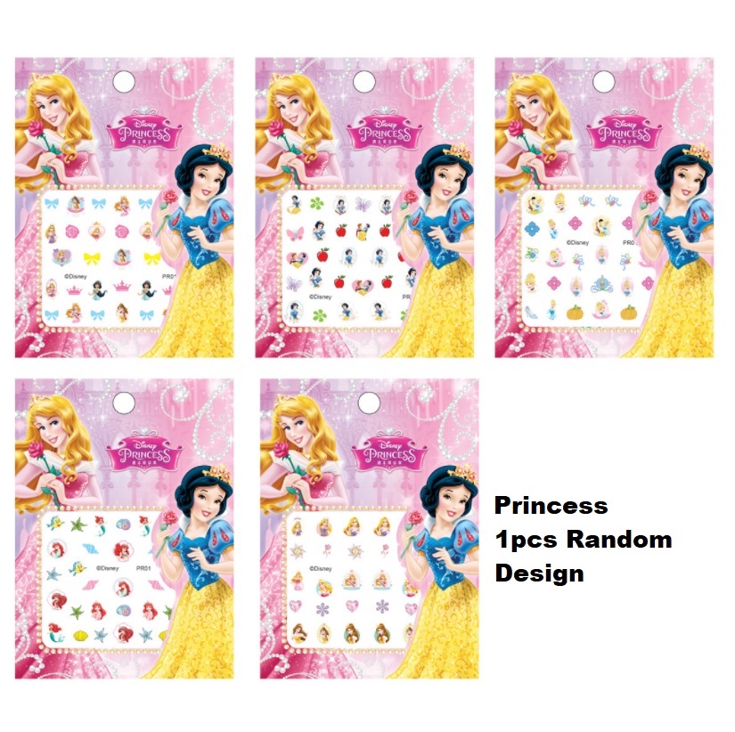Children Cute Cartoons Nail and Ears Stickers Princess Frozen Rapunzel Ariel Snow White Designs Nail Stickers