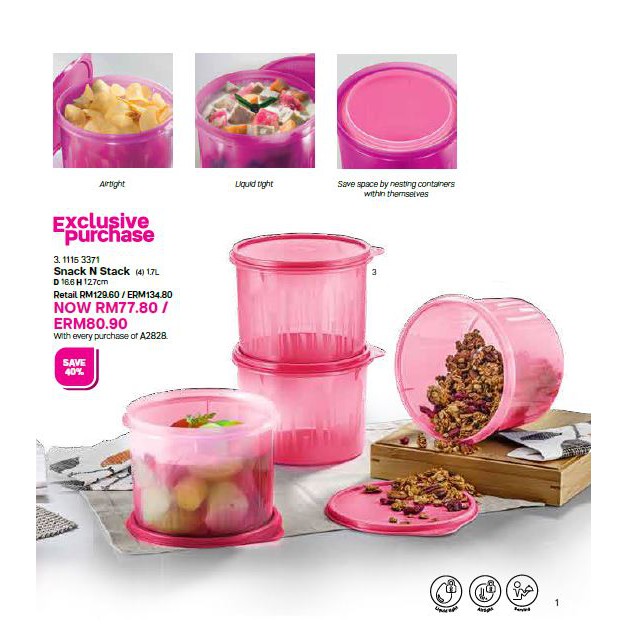 Tupperware Snack N Stack Set (New)