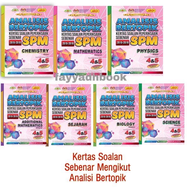 Buku Latihan Soalan Peperiksaan Sebenar Spm Analisis Bertopik 2015 2019 Shopee Malaysia