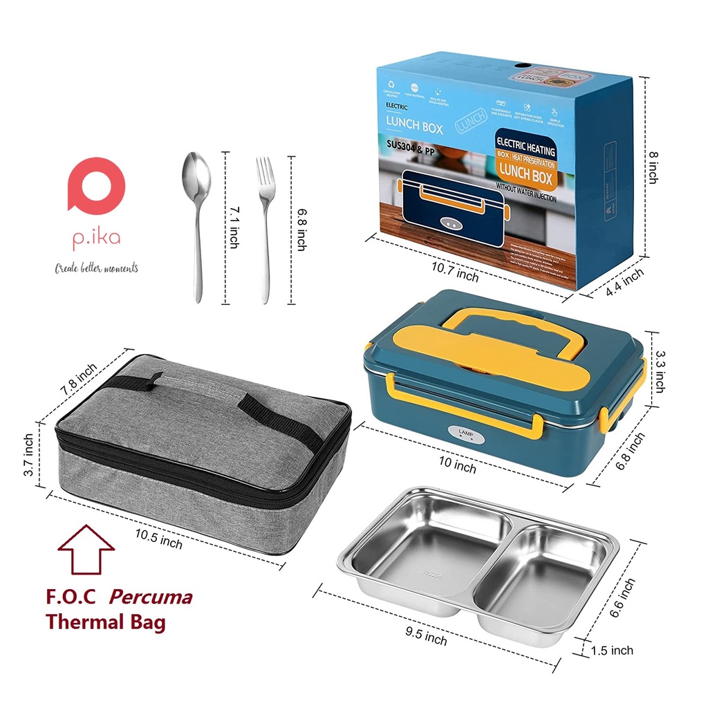 Buy Electric Lunch Box Portable Food Warmer Heating No Need Add Water Hot Meal 现货速发 电热饭盒 保温免注水带饭神器 Kotak Bungkus Makanan Seetracker Malaysia