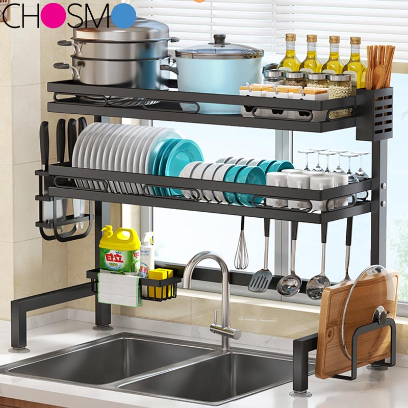 Stainless Steel Rak Pinggan Dish Rack Rak Dapur Rak Sinki Dapur Sink