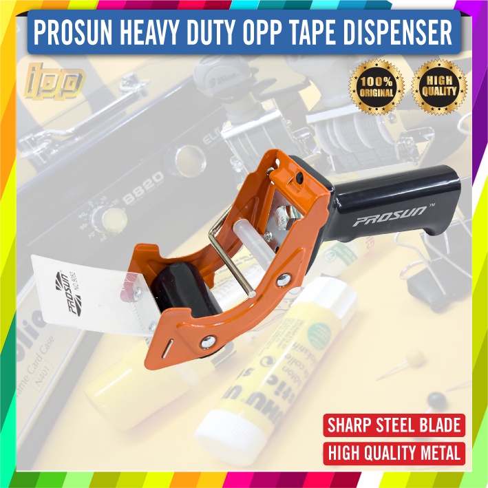 Prosun Heavy Duty Packing Tape Dispenser With handler / Opp Cutter