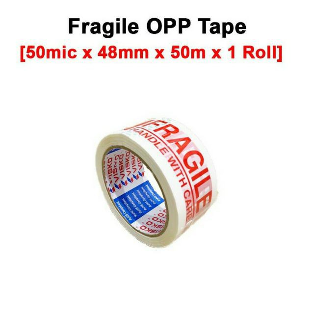Carton Sealing Tape 6 Rolls Pack Fragile Printed Tape 48mm x 50m